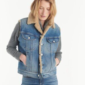 CQY Harper Denim Vest Sherpa